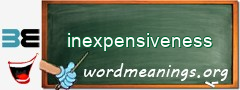 WordMeaning blackboard for inexpensiveness